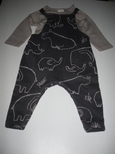 Charcoal Dinosaur Jersey Dungarees